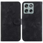 For Motorola Moto G56 5G / G66j 5G / G66y 5G Lily Embossed Leather Phone Case(Black)