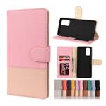 For Samsung Galaxy Note20 Color Splicing Horizontal Flip Leather Case with Holder & Card Slots & Wallet & Photo Frame(Pink)