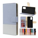 For Samsung Galaxy Note20 Color Splicing Horizontal Flip Leather Case with Holder & Card Slots & Wallet & Photo Frame(Light Blue)