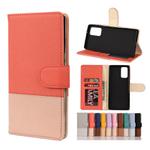 For Samsung Galaxy Note20 Color Splicing Horizontal Flip Leather Case with Holder & Card Slots & Wallet & Photo Frame(Red)