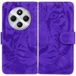 For Redmi 14C 4G Tiger Embossing Pattern Leather Phone Case(Purple)