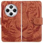 For Redmi 14C 4G Tiger Embossing Pattern Leather Phone Case(Brown)