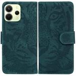 For Redmi Note 14 4G 163.25mm Tiger Embossing Pattern Leather Phone Case(Green)