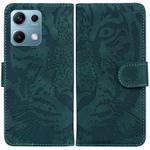 For Redmi Note 14S 4G Tiger Embossing Pattern Leather Phone Case(Green)