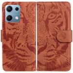 For Redmi Note 14S 4G Tiger Embossing Pattern Leather Phone Case(Brown)