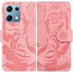 For Redmi Note 14S 4G Tiger Embossing Pattern Leather Phone Case(Pink)