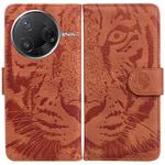 For Redmi K80 / K80 Pro / Xiaomi Poco F7 Pro Tiger Embossing Pattern Leather Phone Case(Brown)