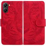 For Redmi Turbo 4 / Xiaomi Poco X7 Pro Tiger Embossing Pattern Leather Phone Case(Red)