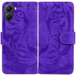 For Redmi Turbo 4 / Xiaomi Poco X7 Pro Tiger Embossing Pattern Leather Phone Case(Purple)