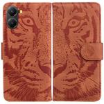 For Redmi Turbo 4 / Xiaomi Poco X7 Pro Tiger Embossing Pattern Leather Phone Case(Brown)