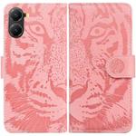 For Redmi Turbo 4 / Xiaomi Poco X7 Pro Tiger Embossing Pattern Leather Phone Case(Pink)