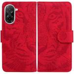 For Redmi A5 4G 171.7mm Tiger Embossing Pattern Leather Phone Case(Red)
