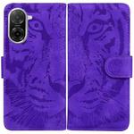 For Redmi A5 4G 171.7mm Tiger Embossing Pattern Leather Phone Case(Purple)