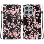 For Motorola Moto G56 5G / G66j 5G / G66y 5G Crystal Texture Colored Drawing Leather Phone Case(Plum Bossom)