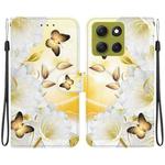 For Motorola Moto G86 5G Crystal Texture Colored Drawing Leather Phone Case(Gold Butterfly Epiphyllum)