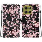For Motorola Moto G86 5G Crystal Texture Colored Drawing Leather Phone Case(Plum Bossom)