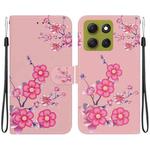 For Motorola Moto G86 5G Crystal Texture Colored Drawing Leather Phone Case(Cherry Blossoms)