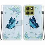 For Motorola Moto G86 5G Crystal Texture Colored Drawing Leather Phone Case(Blue Pansies)