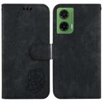 For Motorola Moto G35 Little Tiger Embossed Leather Phone Case(Black)