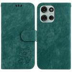 For Motorola Moto G75 5G Little Tiger Embossed Leather Phone Case(Green)