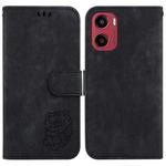 For Motorola Moto G05 / E15 Little Tiger Embossed Leather Phone Case(Black)