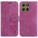 For Motorola Moto G15 Little Tiger Embossed Leather Phone Case(Rose Red)