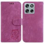 For Motorola Moto G56 5G / G66j 5G / G66y 5G Little Tiger Embossed Leather Phone Case(Rose Red)
