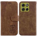 For Motorola Moto G86 5G Little Tiger Embossed Leather Phone Case(Brown)