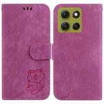 For Motorola Moto G86 5G Little Tiger Embossed Leather Phone Case(Rose Red)