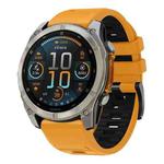 For Garmin 26mm Official Two Color Quick Release Silicone Watch Band(Orange Black)