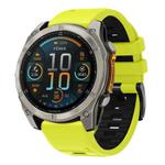 For Garmin 26mm Official Two Color Quick Release Silicone Watch Band(Lime Black)