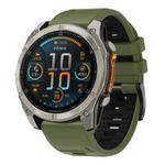 For Garmin 22mm Official Two Color Quick Release Silicone Watch Band(Army Green Black)