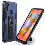 For Samsung Galaxy A11 US Version Soldier Armor Shockproof TPU + PC Magnetic Protective Case with Holder(Blue)