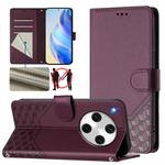 For OPPO Find X8 Pro Honeycomb Embossing RFID Leather Phone Case(Violet)