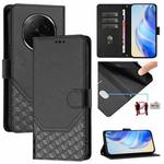 For OPPO A5 Pro China Honeycomb Embossing RFID Leather Phone Case(Black)