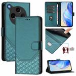 For OPPO Find X8 Ultra 5G Honeycomb Embossing RFID Leather Phone Case(Peacock Green)