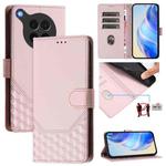 For OPPO Find X8s 5G Honeycomb Embossing RFID Leather Phone Case(Pink)