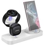 B25 Type-C 4-in-1 Charging Stand Phone Holder for Samsung Watch / Galaxy Buds(White)