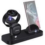 B25 Type-C 4-in-1 Charging Stand Phone Holder for Samsung Watch / Galaxy Buds(Black)