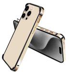 For iPhone 13 Pro TPU + Aluminum Alloy Frame Phone Case(Gold)