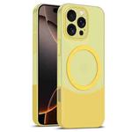 For iPhone 16 Pro Dual Color Stitching MagSafe Magnetic PC Phone Case(Yellow)