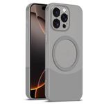 For iPhone 16 Pro Dual Color Stitching MagSafe Magnetic PC Phone Case(Grey)