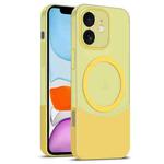 For iPhone 11 Dual Color Stitching MagSafe Magnetic PC Phone Case(Yellow)