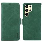 For Samsung Galaxy S25 Ultra 5G ABEEL Frosted Magnetic RFID Leather Phone Case(Green)