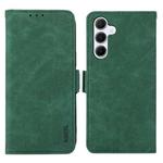 For Samsung Galaxy S25 FE 5G ABEEL Frosted Magnetic RFID Leather Phone Case(Green)