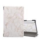 For Samsung Galaxy Tab S8 / Galaxy Tab S7 T870 Marble Texture Pattern Horizontal Flip Leather Case, with Three-folding Holder & Sleep / Wake-up(Smoky Gray)