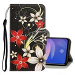 For Vivo V19 3D Colored Drawing Horizontal Flip PU Leather Case with Holder & Card Slots & Wallet(Red Flower)