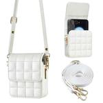 For Samsung Galaxy Z Flip6 BFB04 Plaid Crossbody Fold Phone Bag(White)