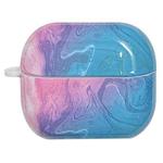 For Samsung Galaxy Buds3 / Buds3 Pro Marble Texture Glossy PC Earphone Protective Case(Pink Blue)