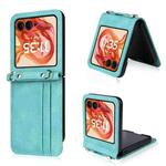 For Motorola Razr 50 Crossbody Card Bag PU Folding Phone Case(Green)